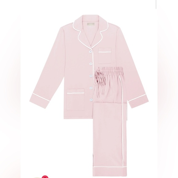 NEW Kip Luxe Stretch Cotton Pajama Set Pink Peony Size Medium NWOT - Picture 3 of 12